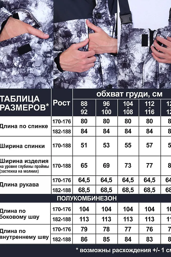 Костюм с комбинезоном Горка Зимний НАТАЛИ, темно-синий, белый - фото 2