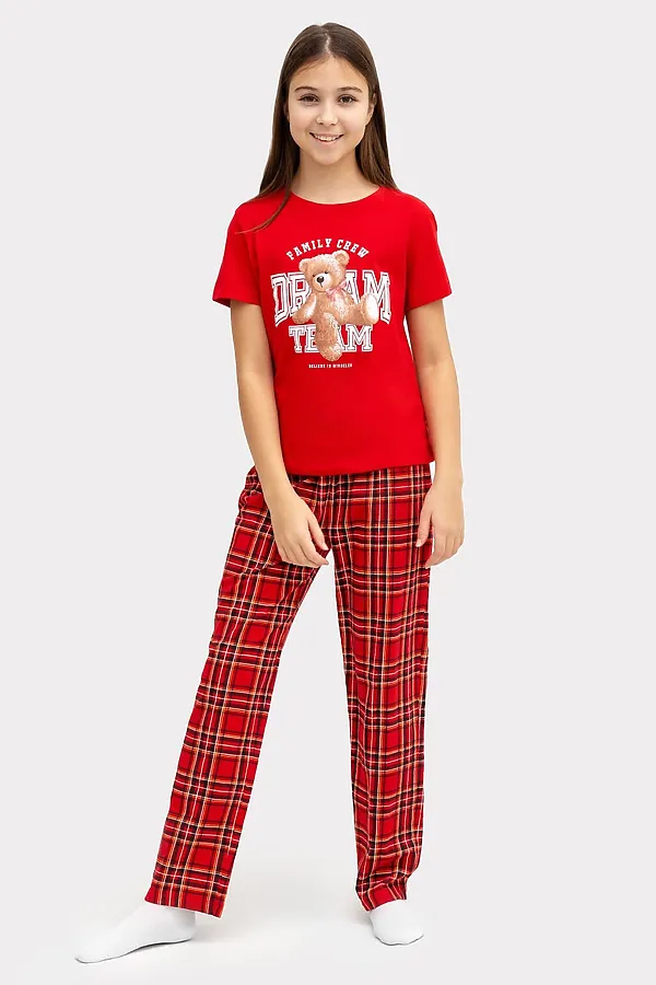 Пижама MARK FORMELLE, зимняя вишня +красная клетка - фото 2