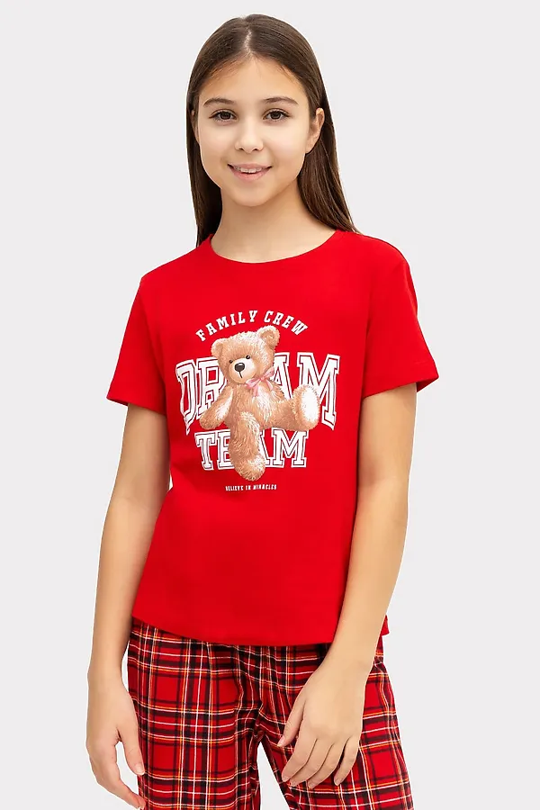 Пижама MARK FORMELLE, зимняя вишня +красная клетка - фото 2