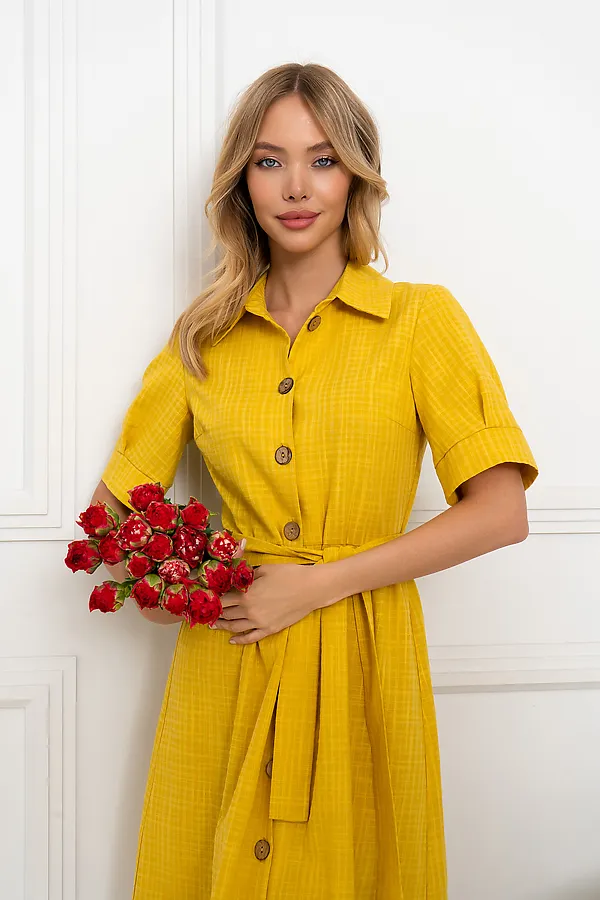 Платье OPEN-STYLE, темно желтый - фото 2