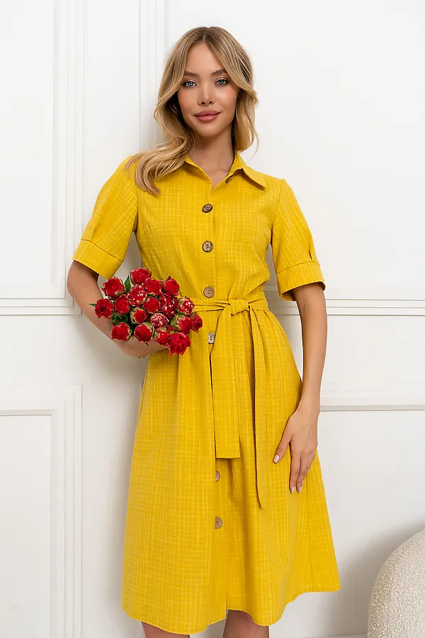 Платье OPEN-STYLE, темно желтый - фото 2