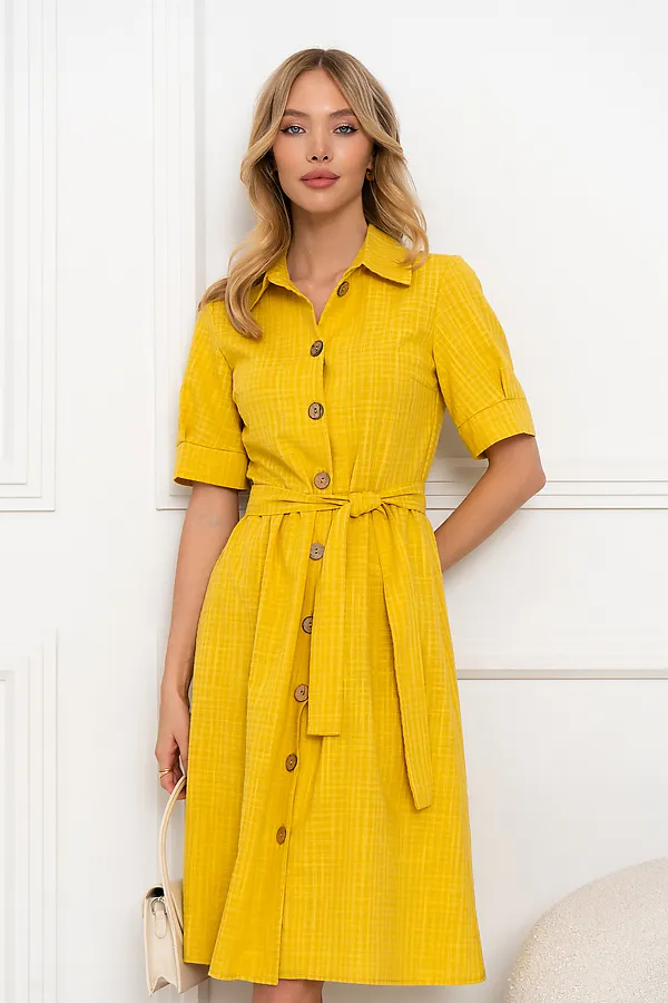 Платье OPEN-STYLE, темно желтый - фото 2