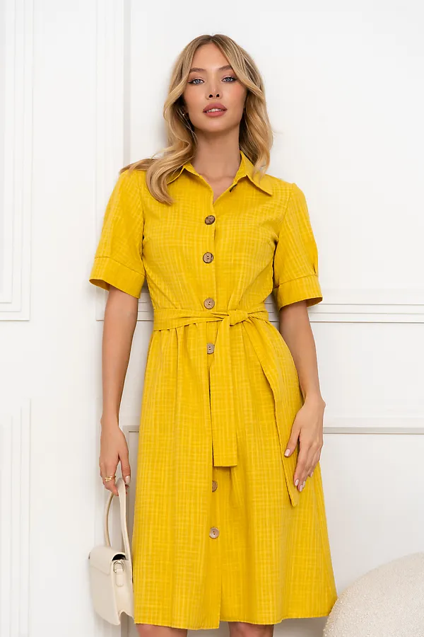 Платье OPEN-STYLE, темно желтый - фото 2