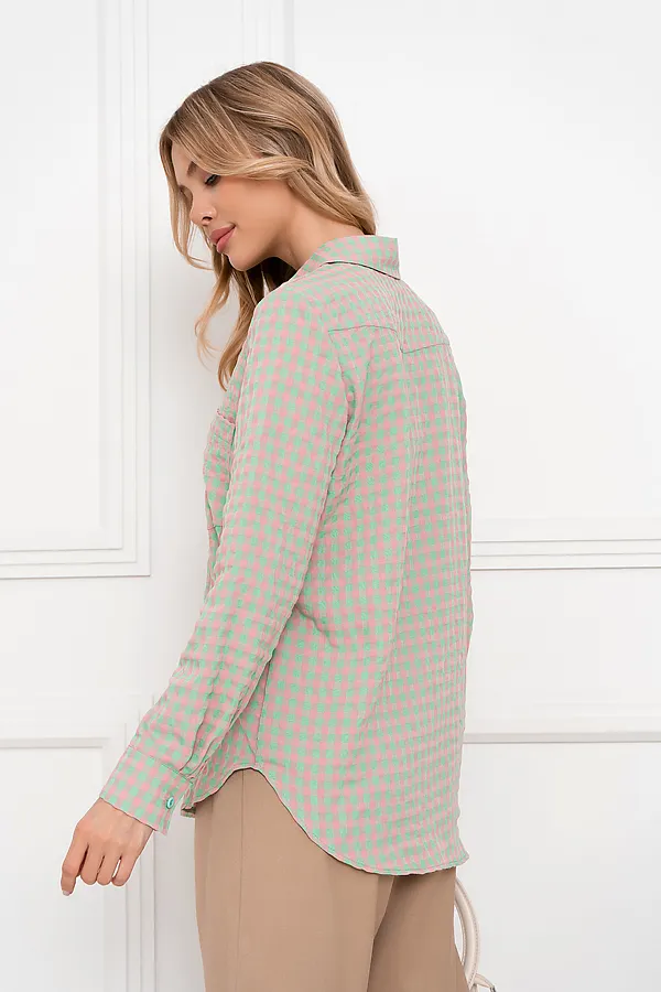 Рубашка OPEN-STYLE, зеленый/розовый - фото 2