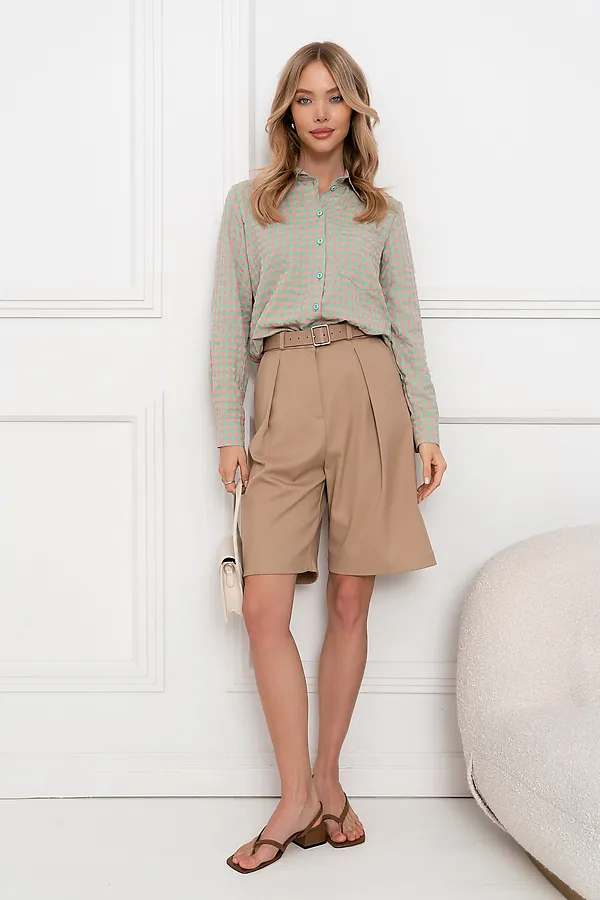 Рубашка OPEN-STYLE, зеленый/розовый - фото 2