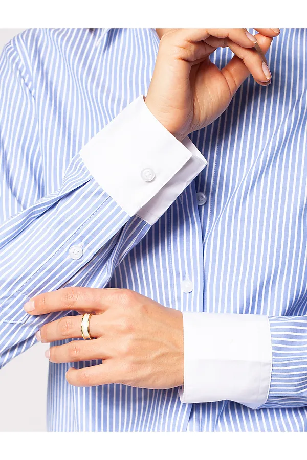 Рубашка VILATTE, голубой-белый - фото 2