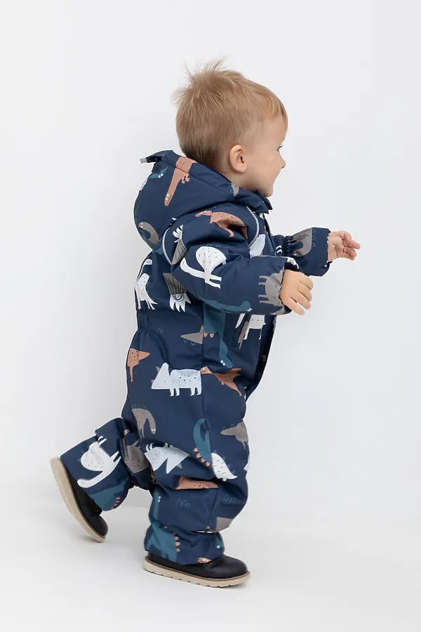 Комбинезон CROCKID, чёрное море,смешные динозавры - фото 2