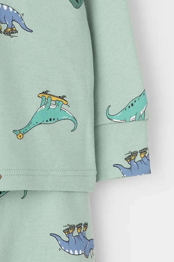 Пижама CROCKID, голубой прибой,дино спортсмены - фото 2