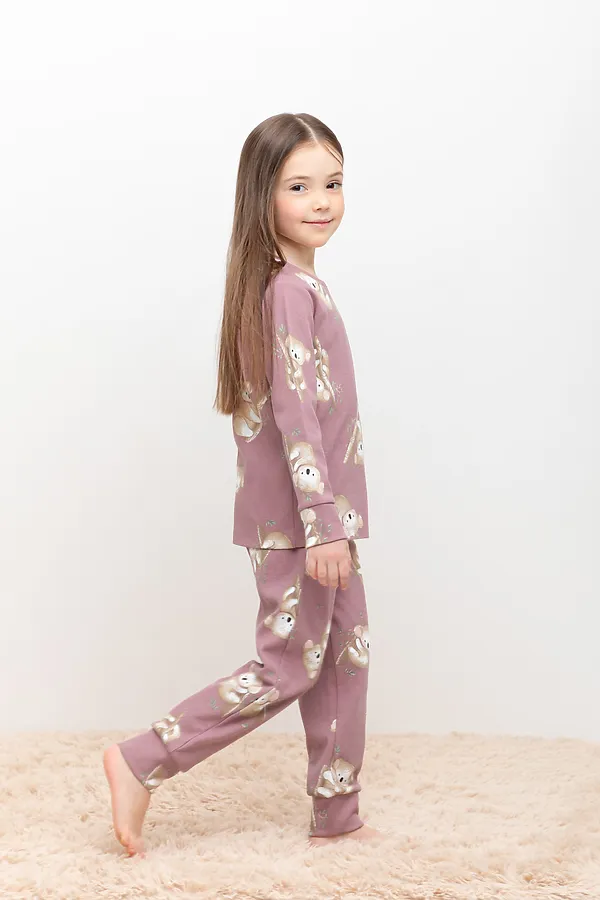 Пижама CROCKID, морозная вишня,коалы - фото 2