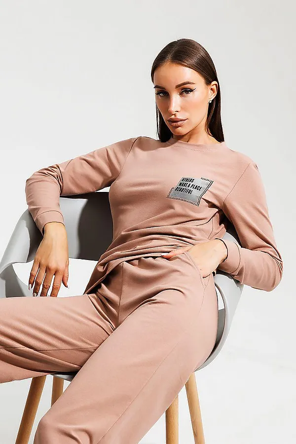 Костюм (Джемпер+Брюки) LIKA DRESS, бежевый - фото 2
