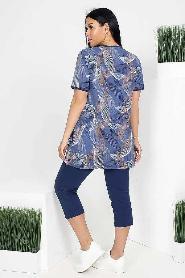 Костюм (Туника+Бриджи) LIKA DRESS, синий - фото 2