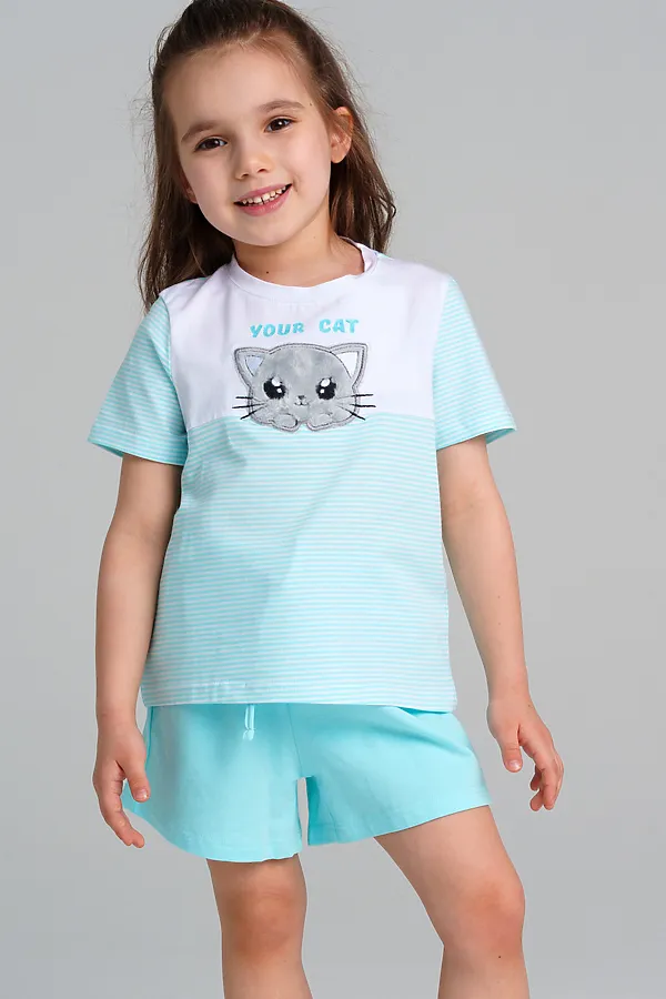 Пижама PLAYTODAY, белый,голубой - фото 2