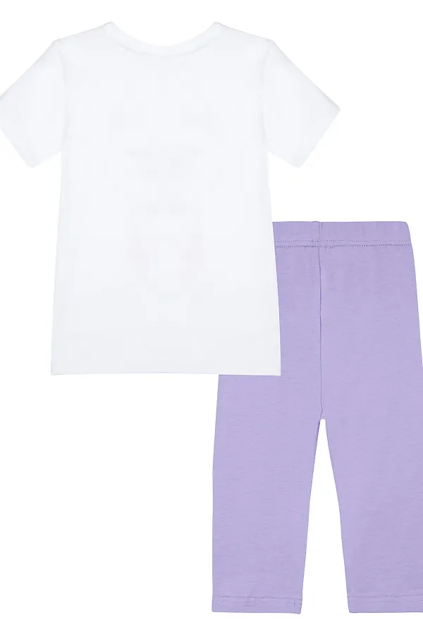 Комплект (Футболка+Леггинсы) PLAYTODAY, белый,фиолетовый - фото 2