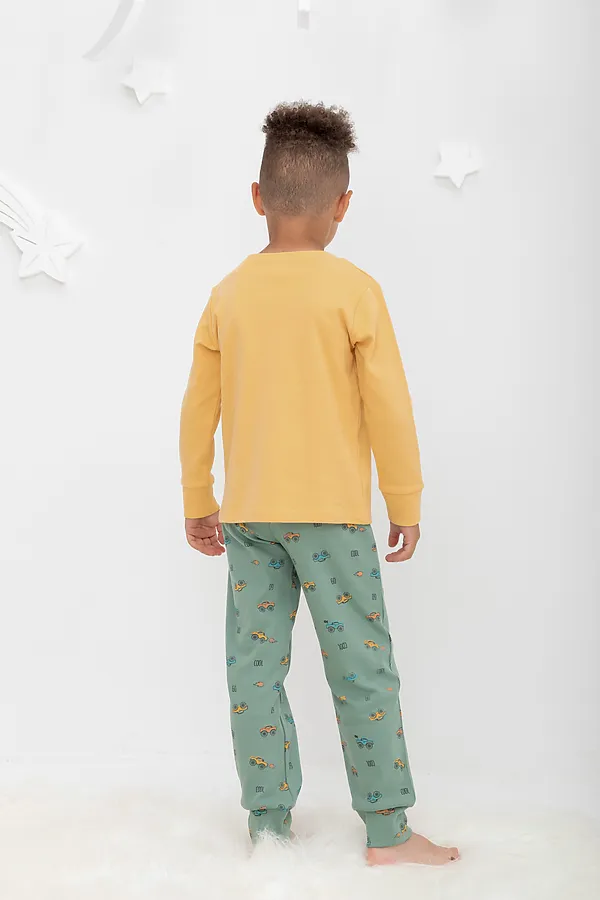 Пижама CROCKID, пшеница,гонки на весеннем зеленом - фото 2