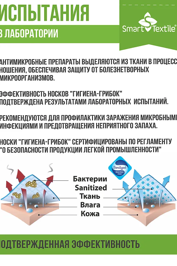 Носки стандарт ГИГИЕНА - ГРИБОК КЛАССИК антимикробные антибактериальные противогрибковые НАТАЛИ, черный - фото 2