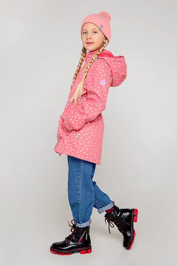 Куртка CROCKID, светло-коралловый,белые капельки - фото 2