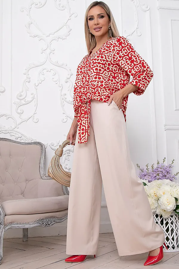 Костюм (Блузка+Брюки) LADY TAIGA, красный - фото 2