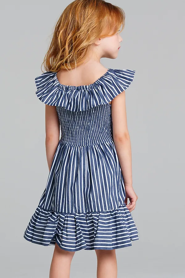 Платье PLAYTODAY, тёмно-синий,белый - фото 2