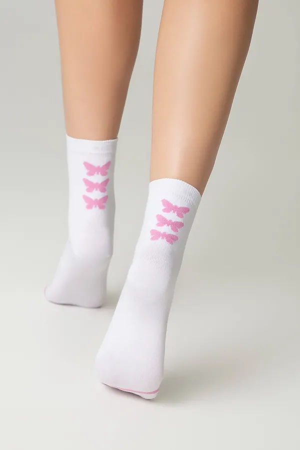 Носки ESLI, белый-розовый - фото 2