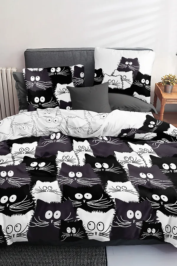 КПБ PAVLine Коты Компания вид 1 бязь 1,5 спл НАТАЛИ, в ассортименте - фото 2