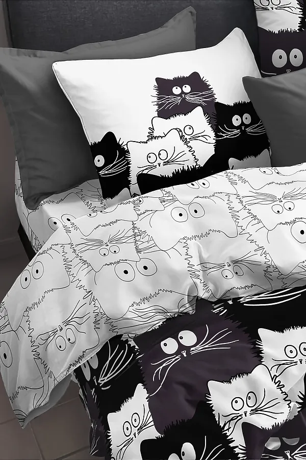 КПБ PAVLine Коты Компания вид 1 бязь 1,5 спл НАТАЛИ, в ассортименте - фото 2