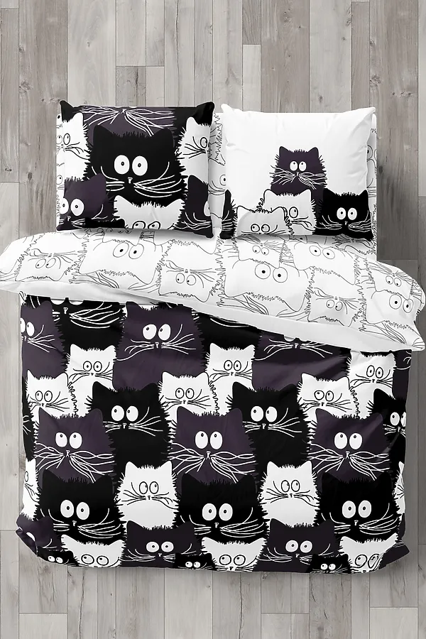 КПБ PAVLine Коты Компания вид 1 бязь 1,5 спл НАТАЛИ, в ассортименте - фото 2