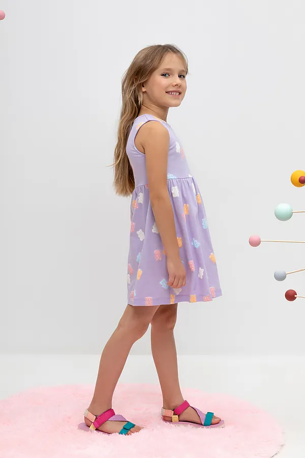 Платье  CROCKID, пастельно-лиловый,мишки к459 - фото 2