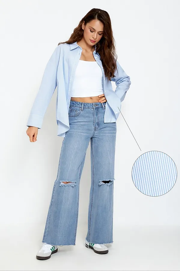 Блуза CONCEPT CLUB, голубая полоска - фото 2