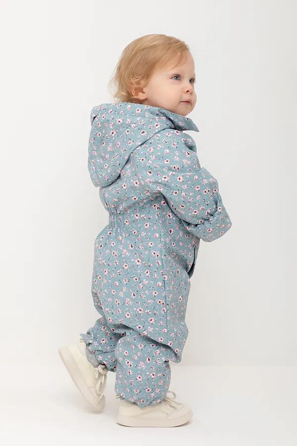 Комбинезон CROCKID, пыльно-голубой,полевые цветы - фото 2