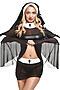 Эротический костюм монахини КРАСНАЯ ЖАРА (Черный, белый) 101359 #203844