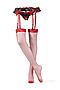 Комплект белья "Эммануэль": трусики с разрезом и чулки LE CABARET (Красный, черный, белый) 292547 #239729
