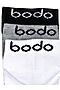 Носки 3 пары BODO-S (Черный/серый меланж/белый) 26-1U #245837