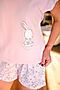 Пижама Старые бренды (Розовый+зайцы на полосе) ЖП 022 #258759