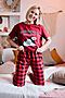 Пижама Старые бренды (Бордовый+красная клетка) ЖП 039 #258764