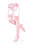 Комплект белья "Все о Еве": трусики с подвязками и чулки LE CABARET (Розовый) 292515 #684304