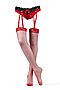 Комплект белья "Само совершенство": трусики с подвязками и чулки LE CABARET (Черный, красный) 292571 #684317