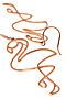 Серьги-петли "Перо фламинго" MERSADA (Золотистый,) 300791 #685470