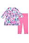 Комплект (Легинсы+Платье) PLAYTODAY (Розовый, разноцветный) 32123055 #688665