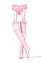 Комплект белья "Кэрри": трусики с подвязками и чулки LE CABARET (Розовый) 292517 #694162