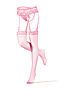 Комплект белья "Кэрри": трусики с подвязками и чулки LE CABARET (Розовый) 292517 #694162