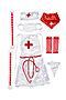Комплект медсестры, доктора, врача Эликсир Страсти LE CABARET (Белый, Красный) 201135 #714073