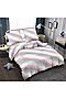 Комплект постельного белья Евро AMORE MIO (Розовый/белый/серый) 28781 #729808