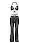 Комплект женский сетчатый со стразами бюстгальтер расклешенные штаны... LE CABARET (Черный, серебристый,) 303716 #738791