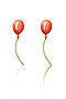Серьги-пусеты в виде воздушных шаров длинные серьги с подвесками "Воздушный шар" КРАСНАЯ ЖАРА (Золотистый, коралловый,) 303682 #787245