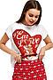 Комплект фуфайка (футболка), брюки жен Crazy Getup by Juno "Looney Tunes"... НАТАЛИ (Белый/красный (ед.)) 30272 #797769