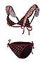 Купальник раздельный на завязках с орнаментом купальник с декором женский... Nothing But Love (Черный, бордовый, бежевый,) 304531 #819132