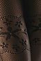 Бесшовные колготки По Голливудскому бульвару в мелкую сеточку с цветочным узором LE CABARET (Черный) 102416 #831290