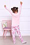 Пижама с брюками Русалка длинный рукав НАТАЛИ (Розовый) 32285 #875442