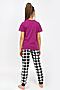Пижама с брюками 91241 для девочки (футболка, брюки) НАТАЛИ (Пурпурный/черная клетка) 39782 #885617