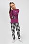 Пижама с брюками 91238 для девочки (джемпер, брюки) НАТАЛИ (Пурпурный/черная клетка) 39779 #885625